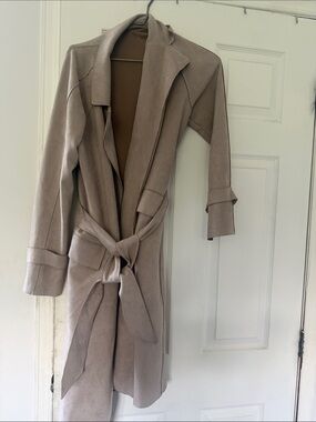 Dynamite Dusty beige Suede Trench Coat